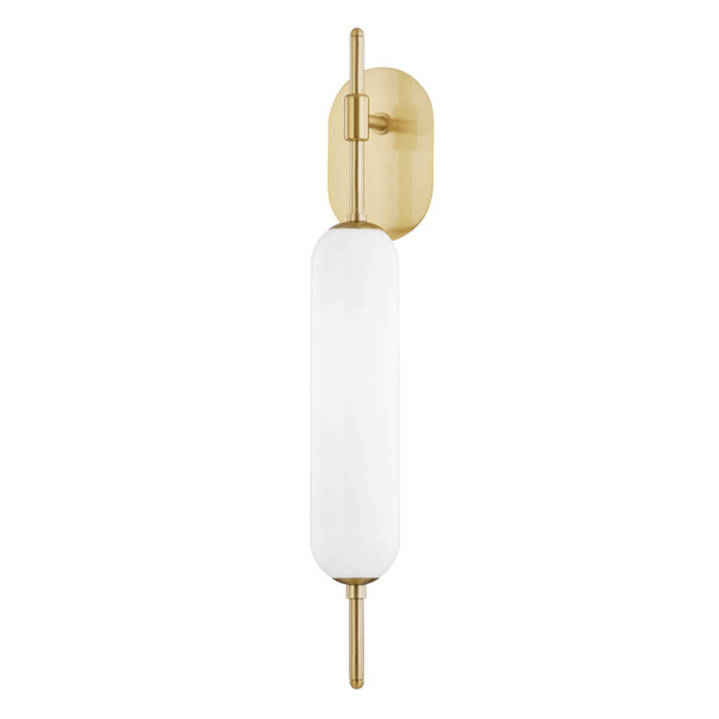 miley 1 light wall sconce by mitzi h373101 agb 1