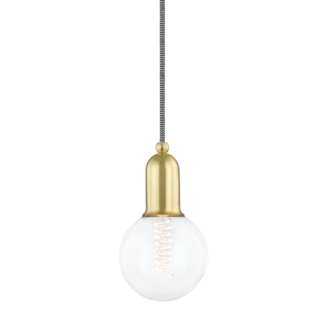 bryce 1 light pendant by mitzi h419701 agb 1