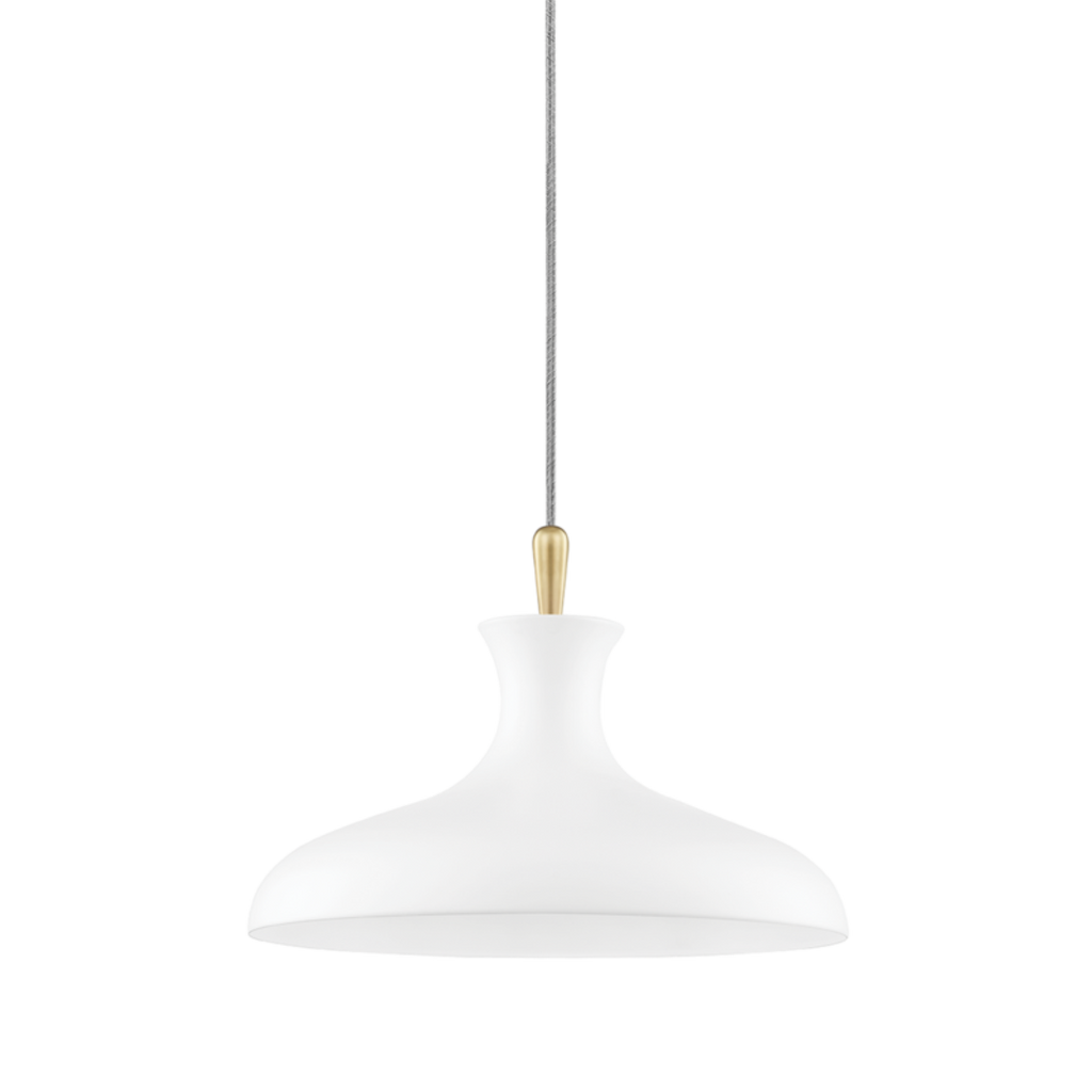 cassidy 1 light small pendant by mitzi h421701s agb wh 1