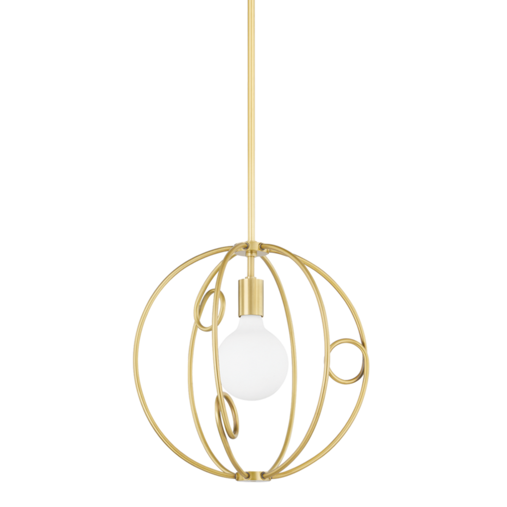 alanis 1 light small pendant by mitzi h485701s agb 1