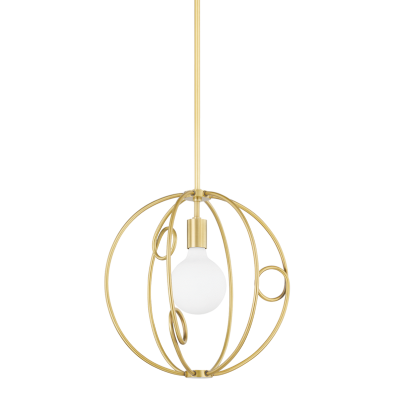 alanis 1 light small pendant by mitzi h485701s agb 1