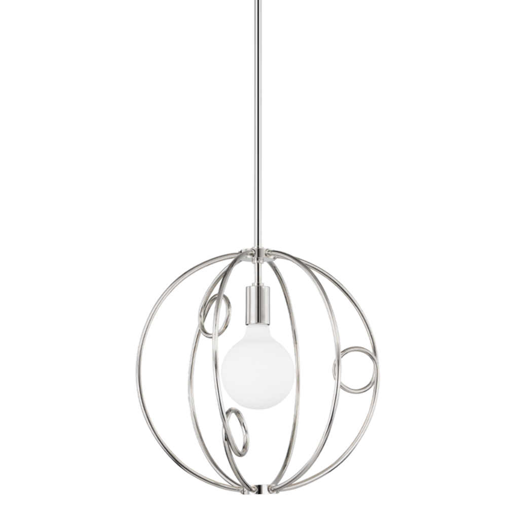 alanis 1 light small pendant by mitzi h485701s agb 2