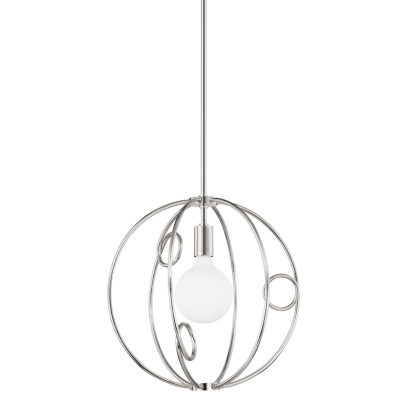alanis 1 light small pendant by mitzi h485701s agb 2