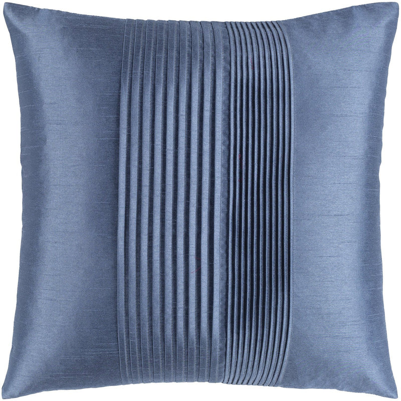 Solid Pleated HH-133 Woven Pillow in Denim in Denim by Surya