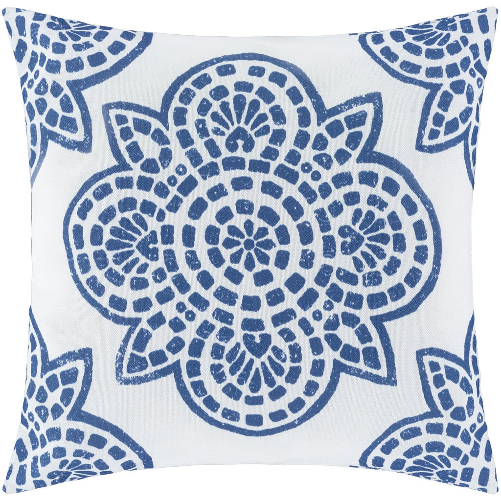 Hemma HM-001 Woven Pillow in Navy & Ivory by Surya
