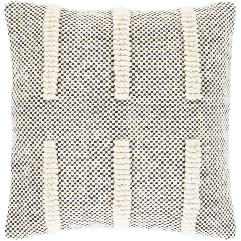 Harlow HRW-001 Hand Woven Pillow in Beige & Black by Surya