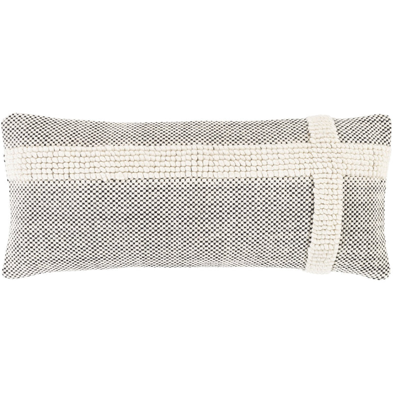 Harlow HRW-002 Hand Woven Lumbar Pillow in Beige & Black by Surya