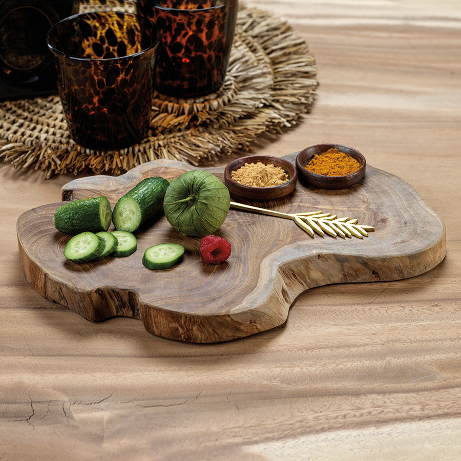 bali teak root serving board with condiment tray by panorama city 1
