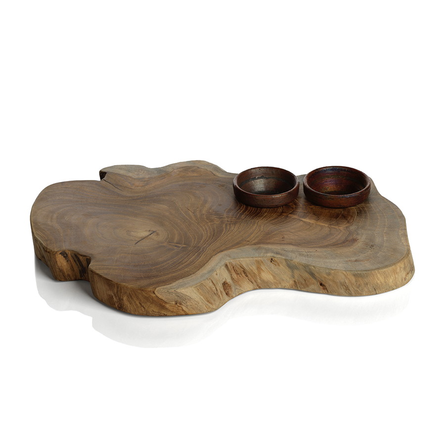 bali teak root serving board with condiment tray by panorama city 2