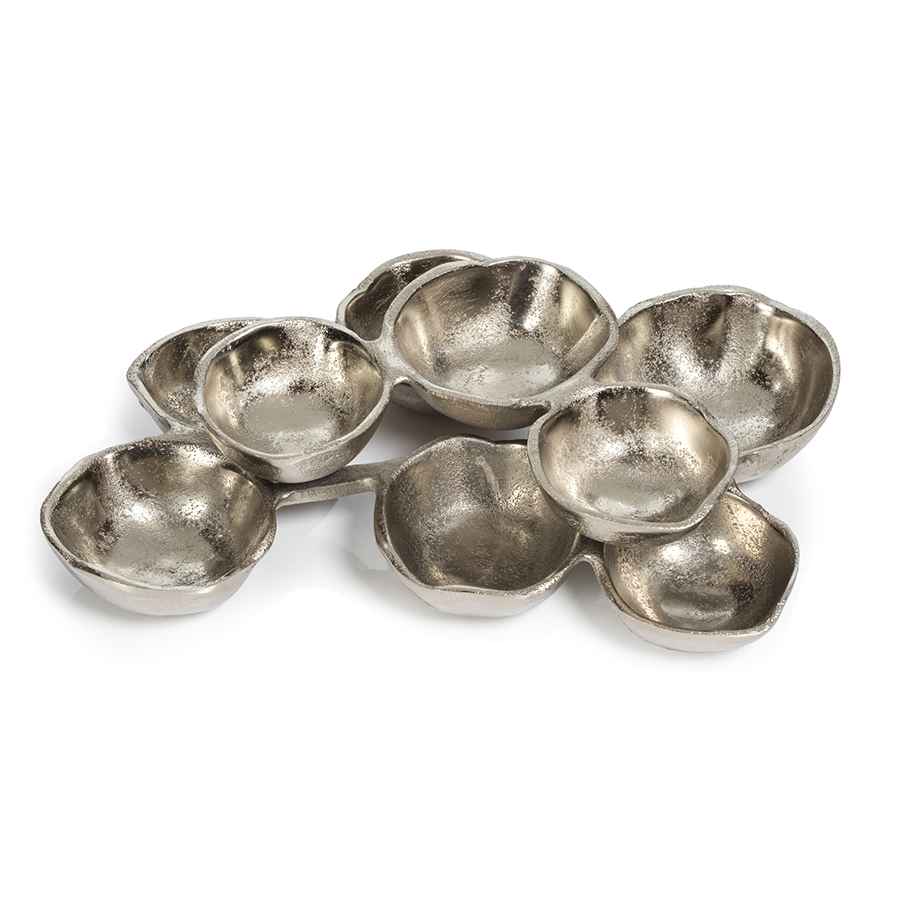 small cluster of nine serving bowls nickel 1