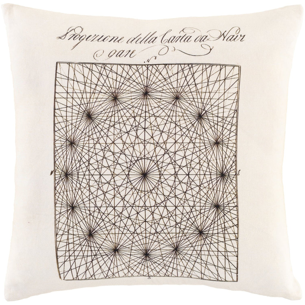 Inventors INV-001 Woven Pillow in Cream & Black by Surya