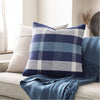 Jacobean JBN-001 Hand Woven Pillow in Dark Blue & White by Surya