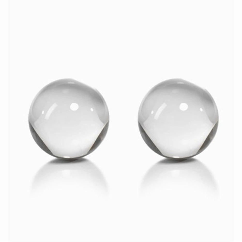 Jacy Medium Crystal Glass Ball, Set of 2