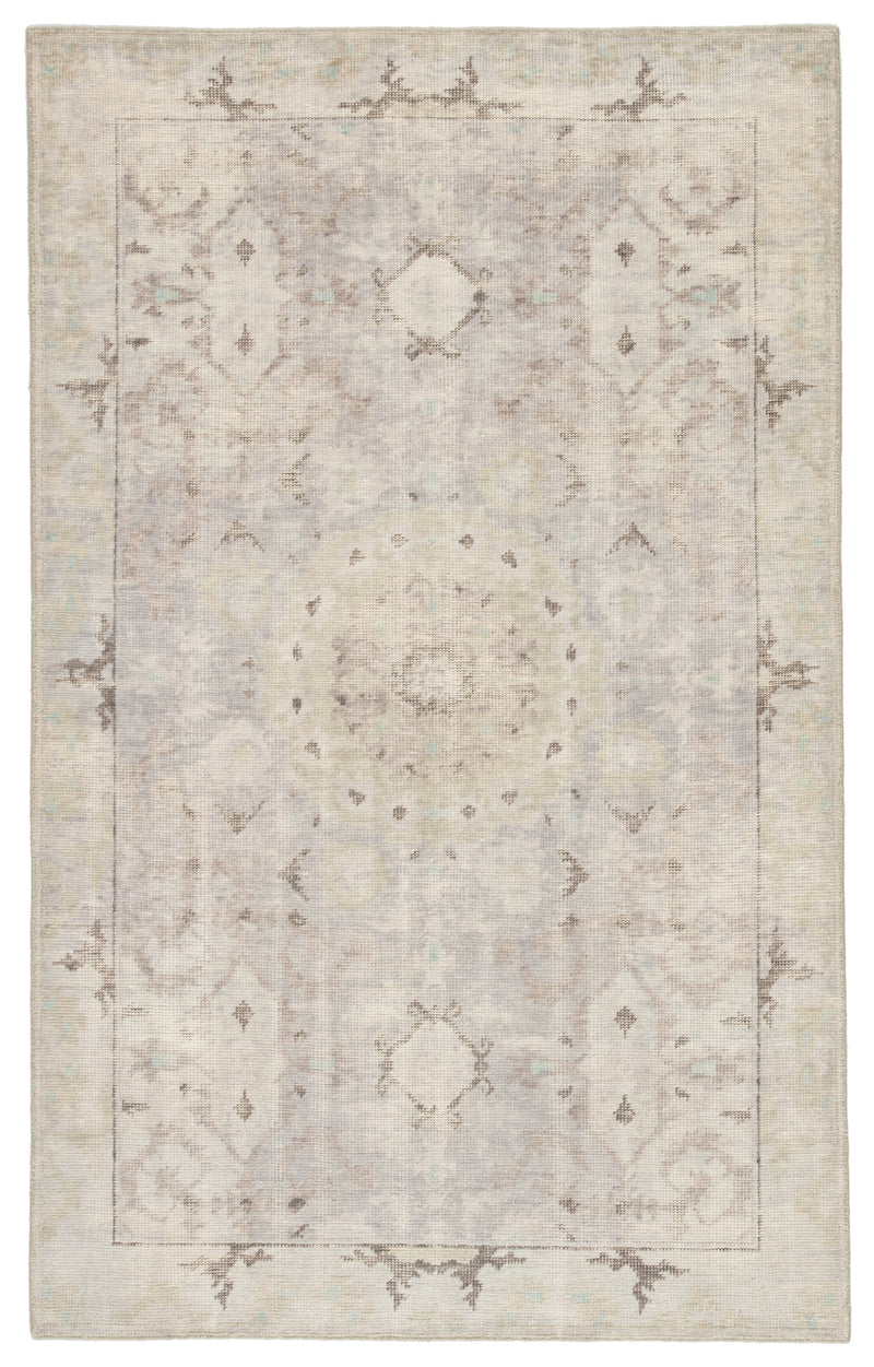 Modify Hand-Knotted Medallion Gray & Blue Area Rug