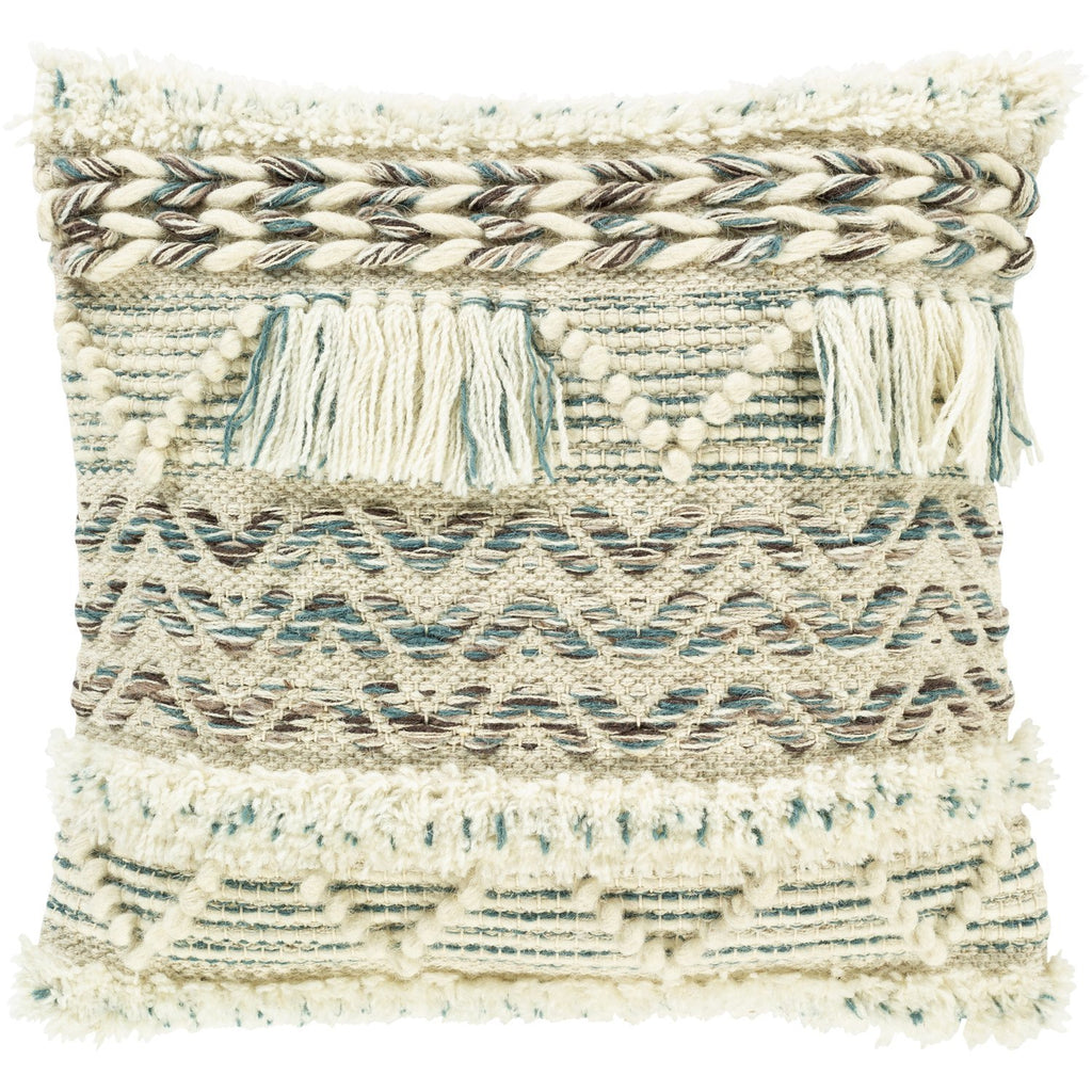 Karina KRN-002 Hand Woven Pillow in Beige & Ivory by Surya