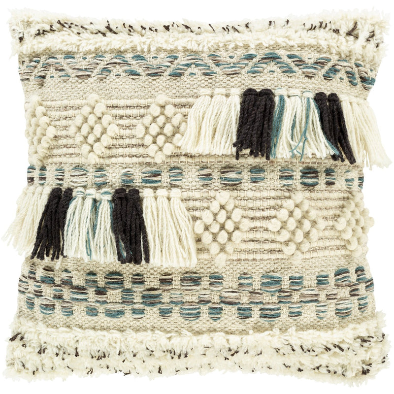 Karina KRN-003 Hand Woven Pillow in Beige & Ivory by Surya