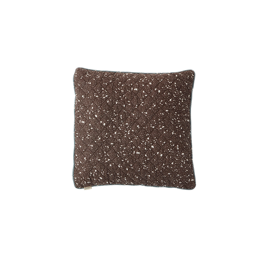 quilted aya cushion brown offwhite by oyoy 1