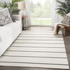Corbina Indoor/ Outdoor Stripe Ivory & Dark Gray Area Rug