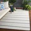 Corbina Indoor/ Outdoor Stripe Ivory & Dark Gray Area Rug