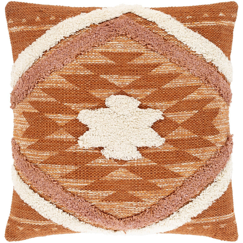 Lachlan LCH-003 Hand Woven Pillow in Burnt Orange & Beige by Surya