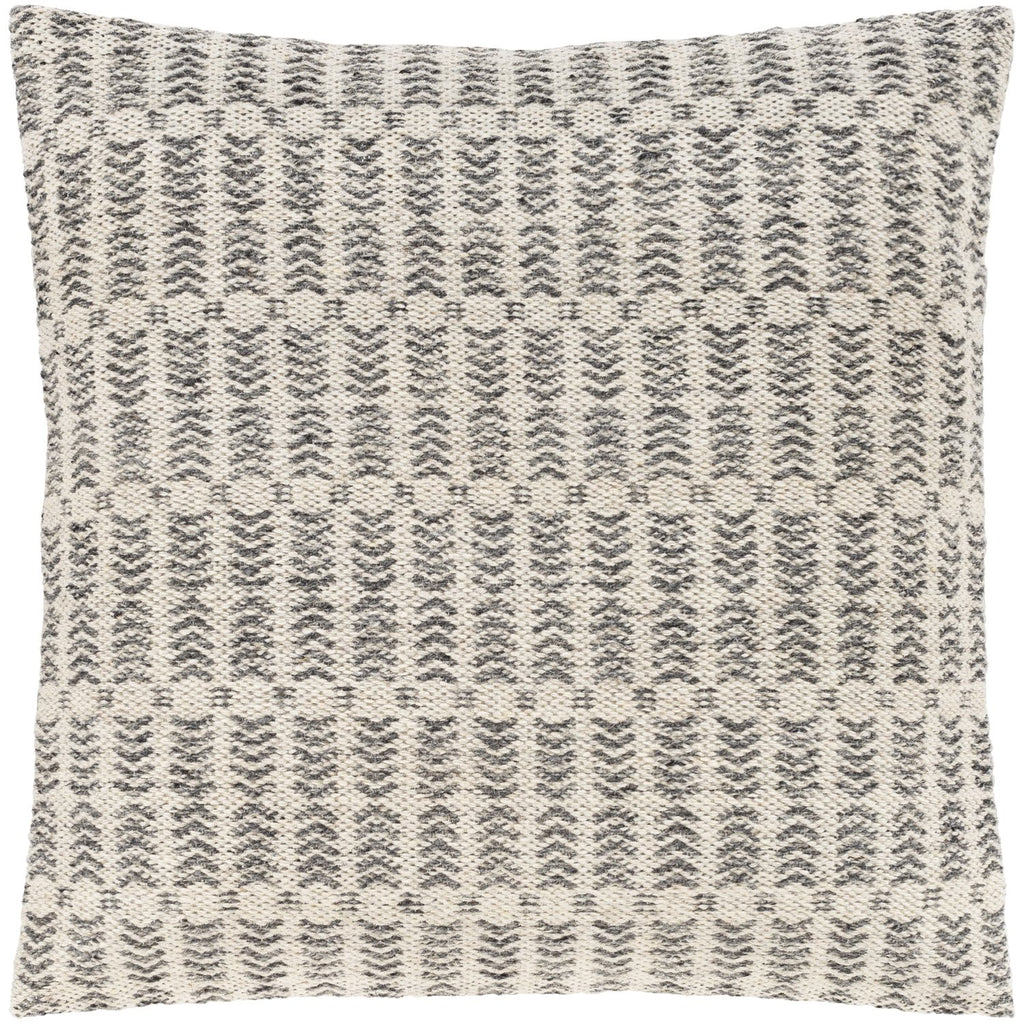 Leif LIF-001 Woven Pillow in Charcoal & Ivory by Surya