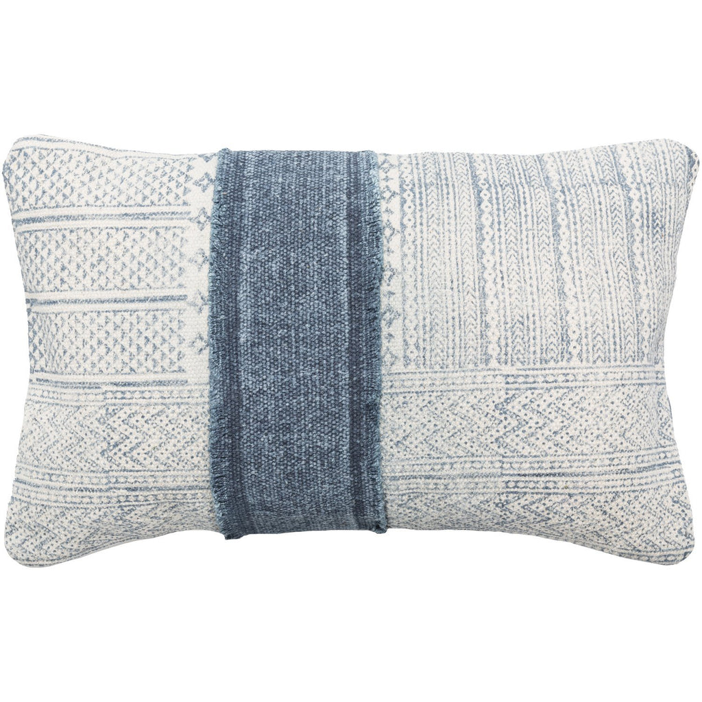 Lola LL-002 Woven Pillow in Cream & Navy by Surya
