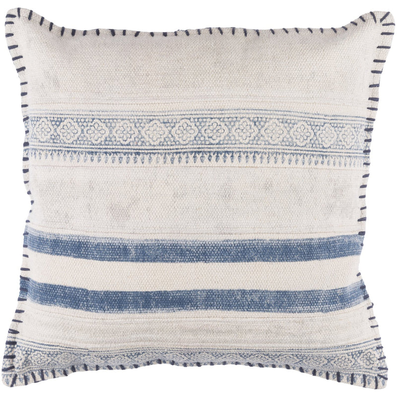 Lola LL-006 Woven Pillow in Navy & Cream by Surya