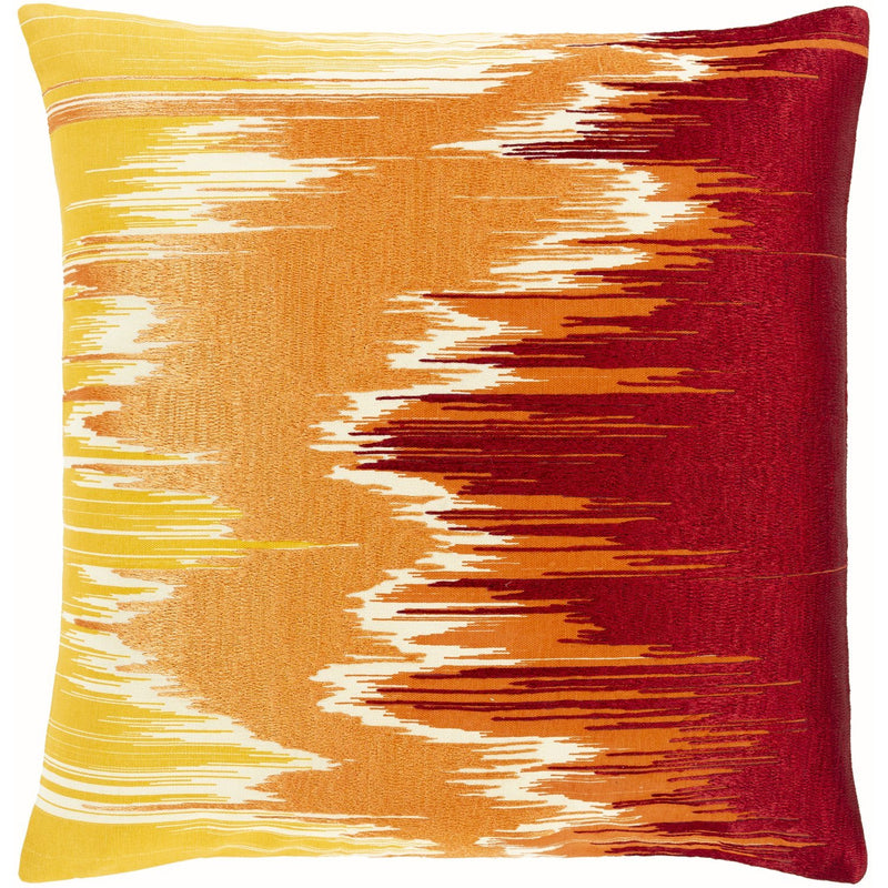 Lexi LXI-003 Woven Pillow in Dark Red & Bright Orange by Surya