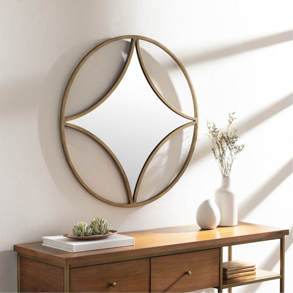 Luxley LXL-001 Round Mirror in Gold by Surya
