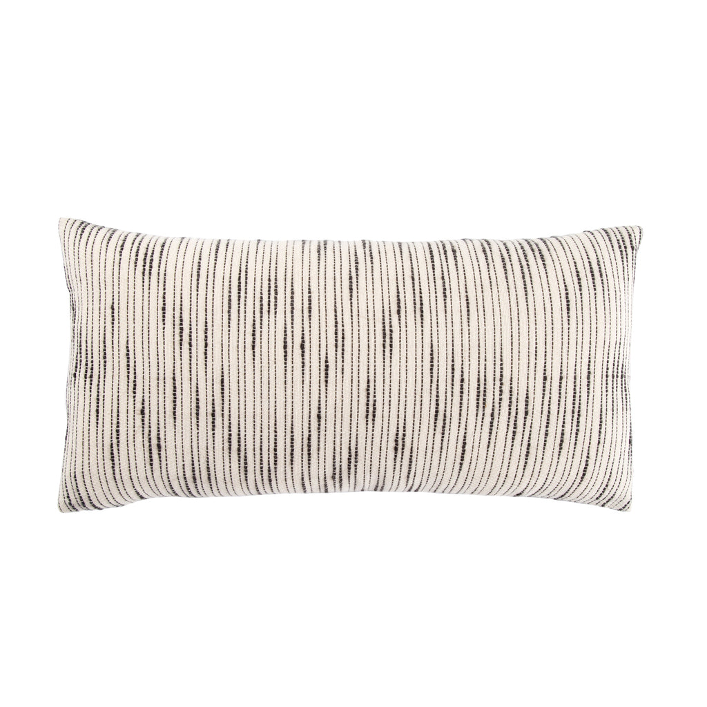 Linnean Stripe White & Gray Pillow design by Jaipur Living