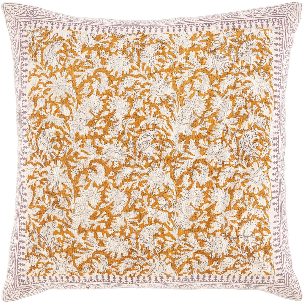 Magdalena MGD-001 Hand Woven Pillow in Bright Orange & Khaki by Surya
