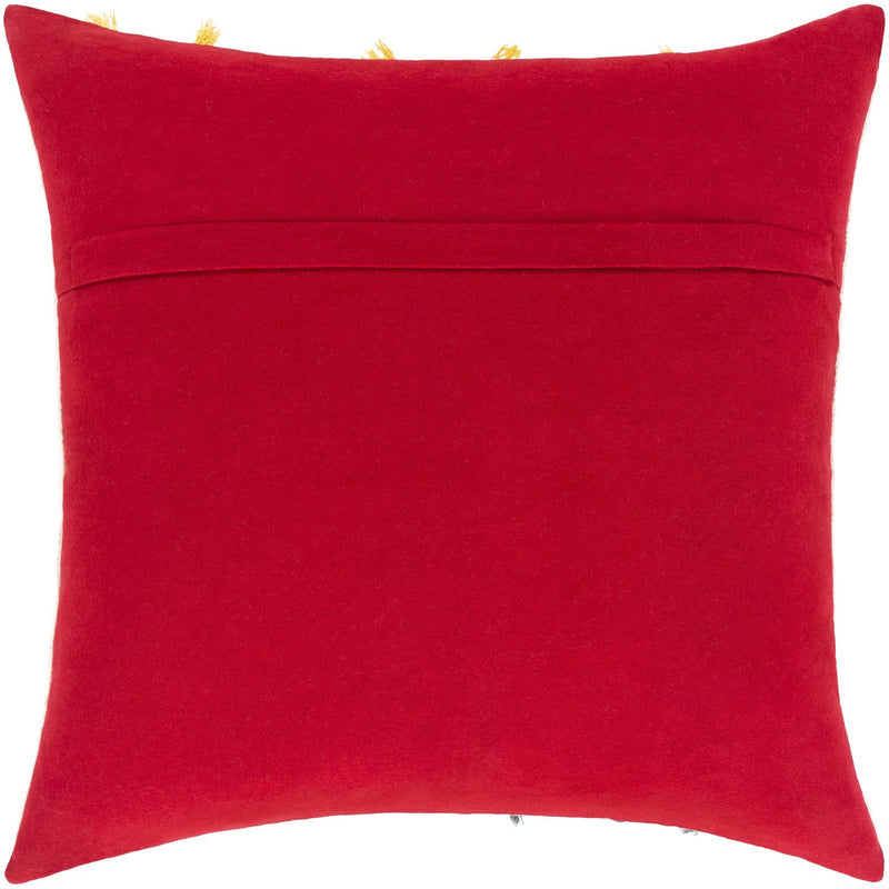 Minka MIK-001 Hand Woven Pillow in Ivory & Dark Coral by Surya