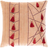 Moira MOR-001 Hand Woven Pillow in Camel & Burgundy by Surya