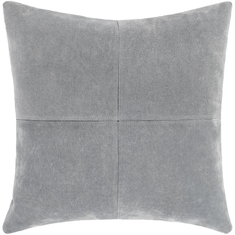 Manitou MTU-003 Suede Square Pillow in Medium Gray by Surya