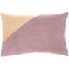 Moza MZA-007 Velvet Lumbar Pillow in Eggplant & Camel by Surya