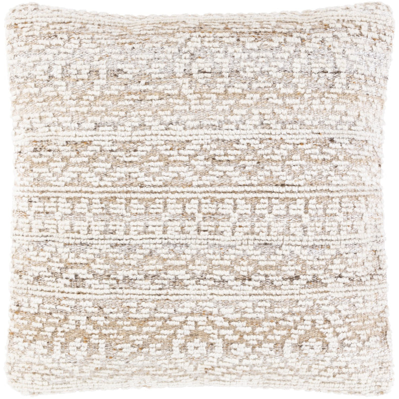 Nobility NBI-011 Hand Knotted Pillow in Wheat by Surya