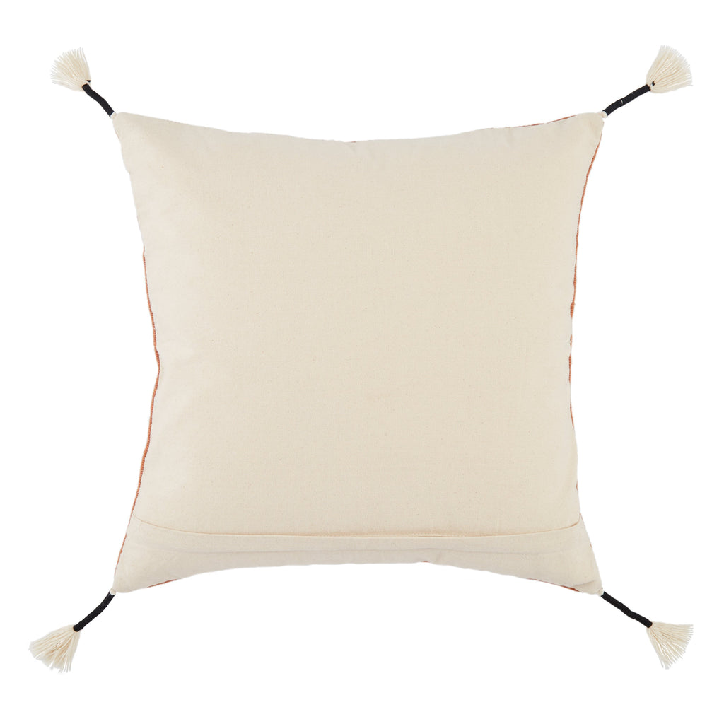Longwa Hand-Loomed Tribal Pillow in Terracotta & Cream