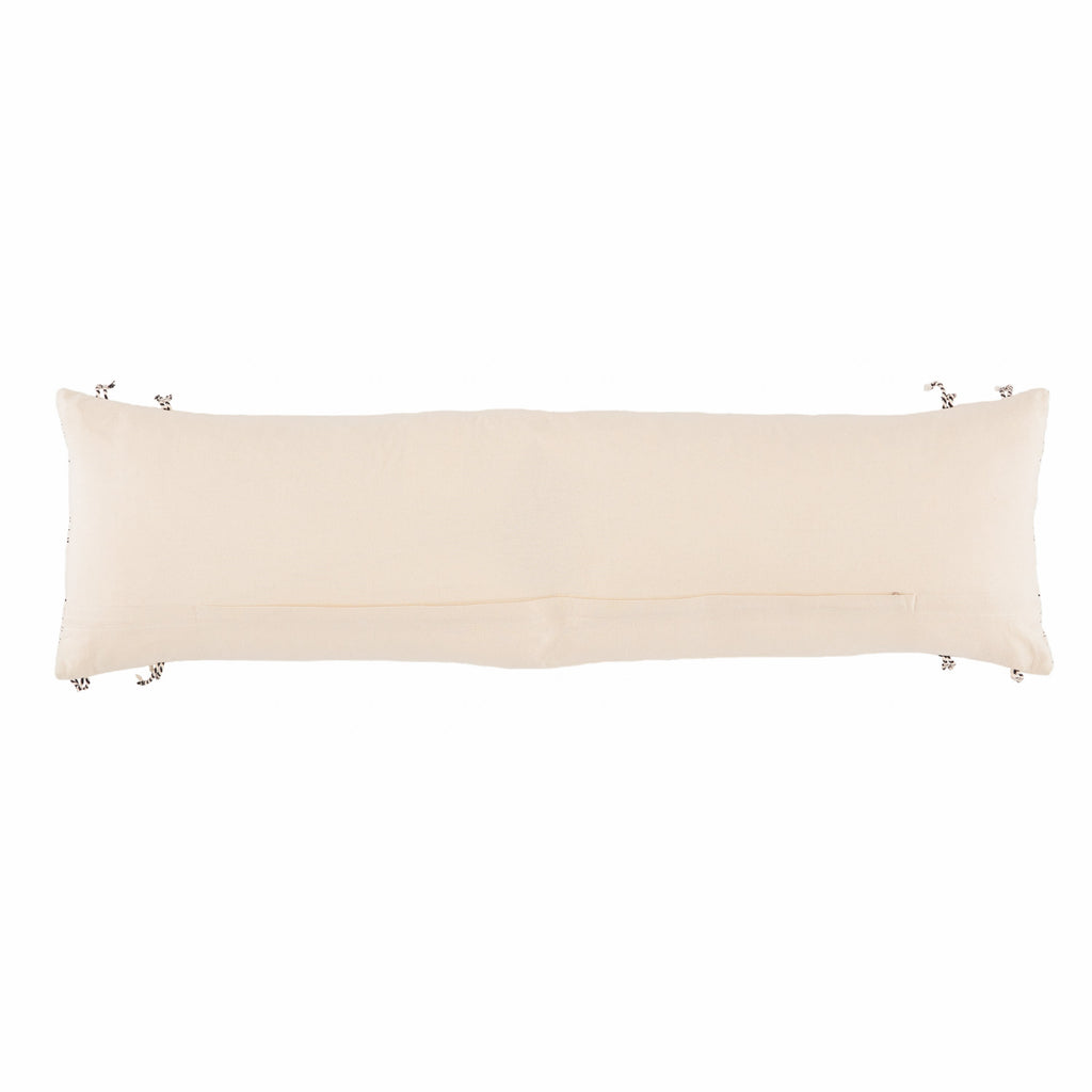 Zeliang Hand-Loomed Tribal Pillow in Cream & Black