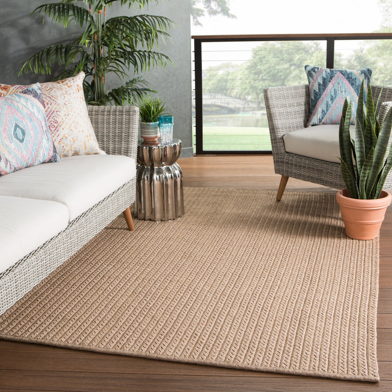 Iver Indoor/ Outdoor Solid Tan Rug by Jaipur Living