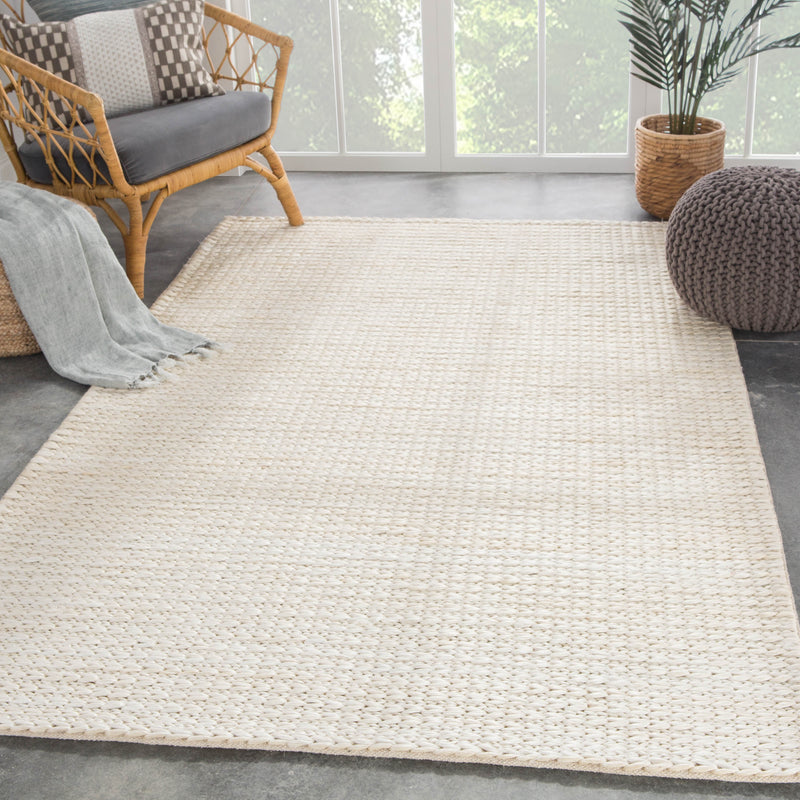 calista solid rug in white swan design by jaipur 5