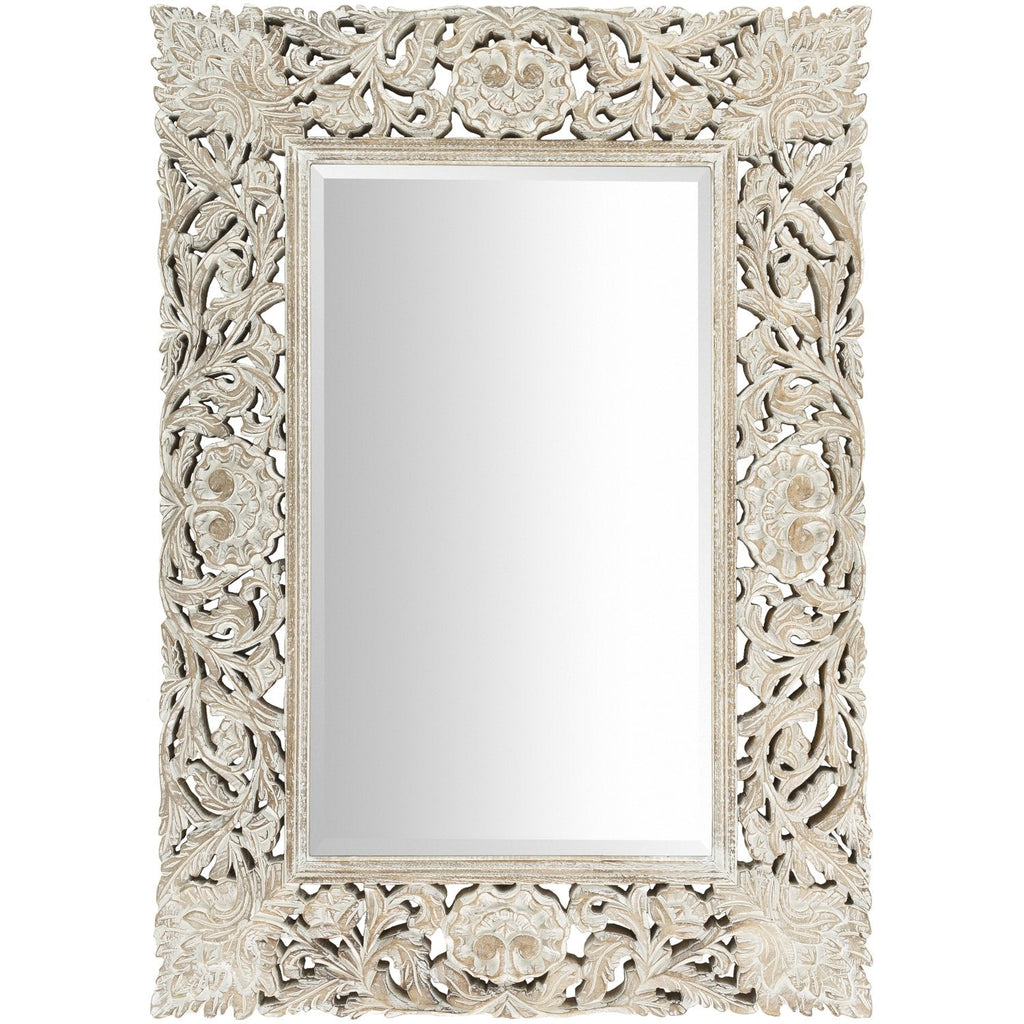 Naomi NMI-001 Rectangular Mirror in White by Surya