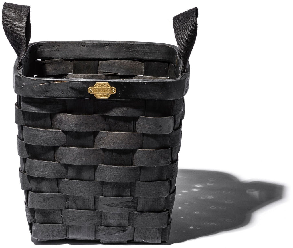 wooden basket black square design by puebco 6