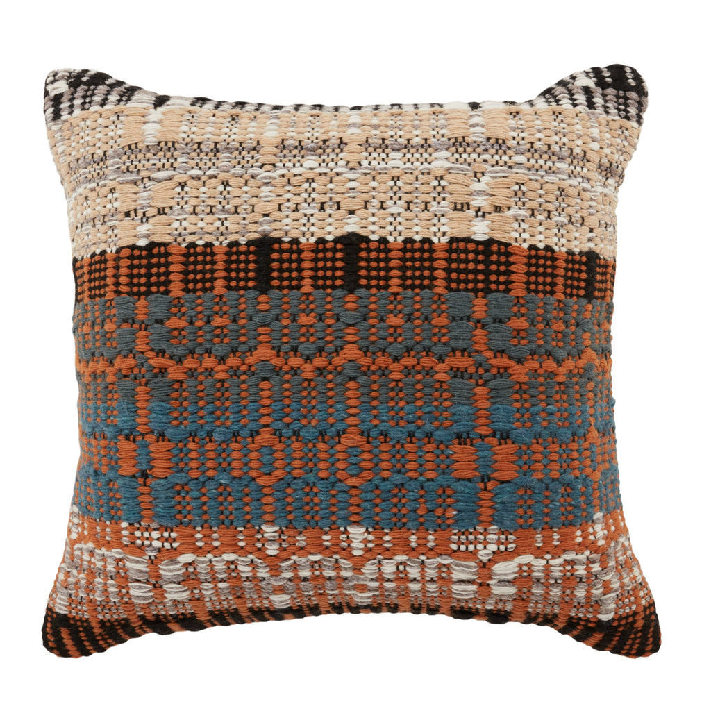 Nazka Zyan Indoor/Outdoor Orange & Blue Pillow 1
