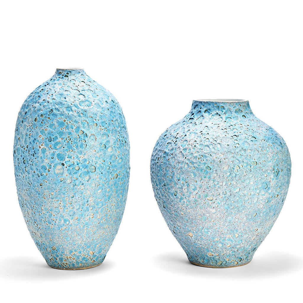 On the Moon Turquoise Texture Vases by Tozai