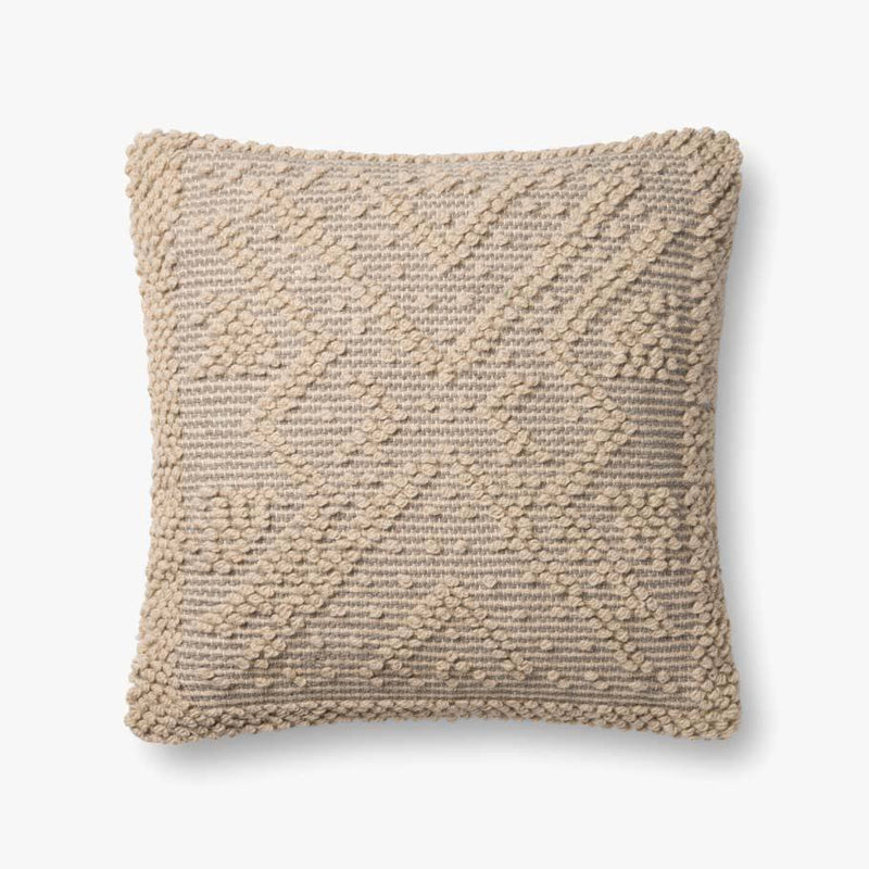 Beige Embroidered Pillow