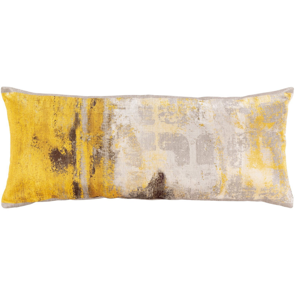 Peniko PKO-003 Woven Lumbar Pillow in Ivory & Saffron by Surya