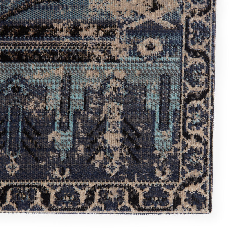Cicero Indoor/Outdoor Medallion Rug in Blue & Gray by Jaipur Living