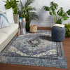 Cicero Indoor/Outdoor Medallion Rug in Blue & Gray by Jaipur Living