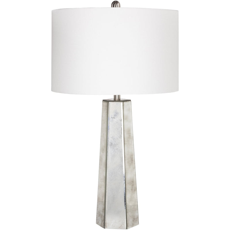 Perry PRLP-001 Table Lamp in White & Silver by Surya