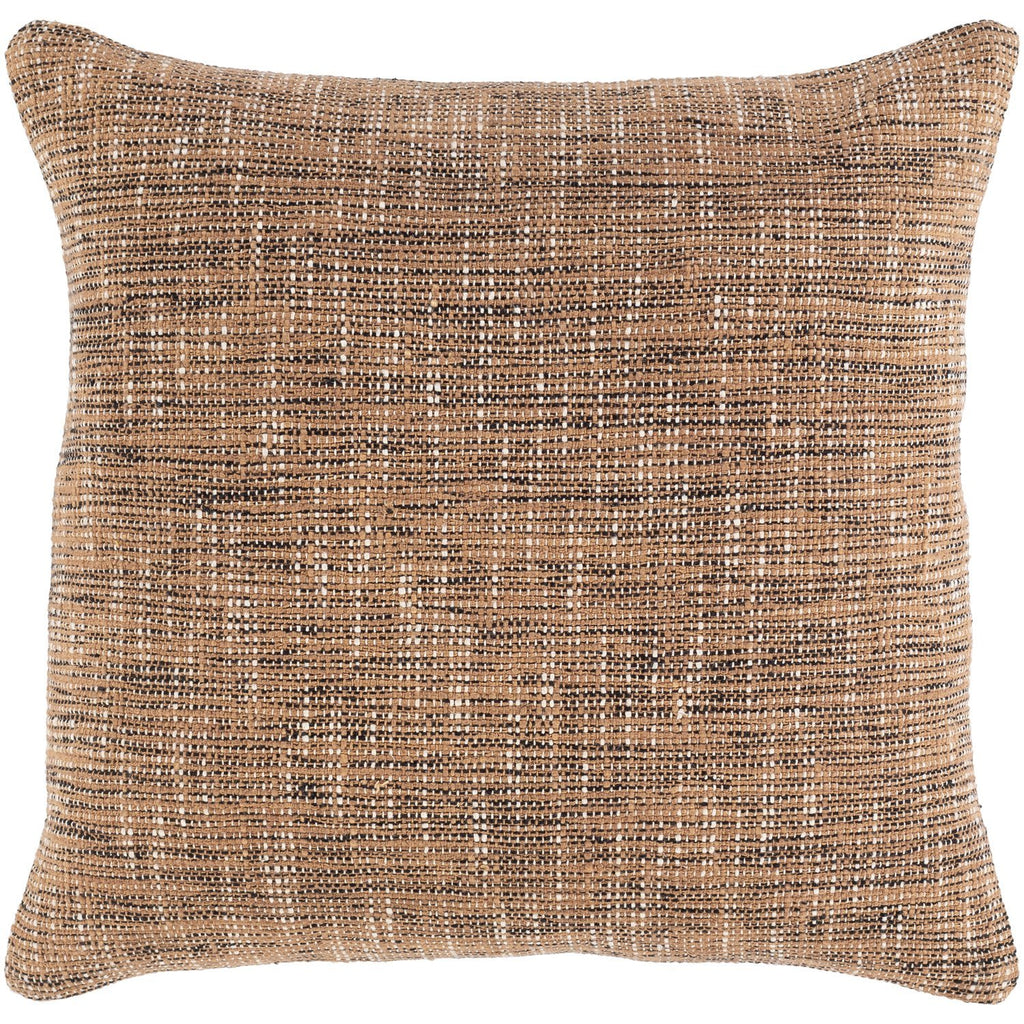 Pluto PTO-001 Hand Woven Pillow in Camel & Black by Surya